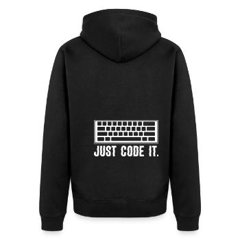 Computerprogrammierung Codierer - Unisex Premium Bio Zip Hoodie - Schwarz - Hinten - Nico (187cm)