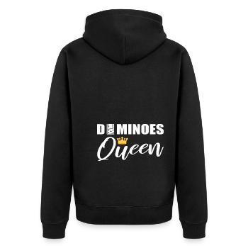 Dominoes Queen Dominoe -Spieler - Unisex Premium Bio Zip Hoodie - Schwarz - Hinten - Nico (187cm)