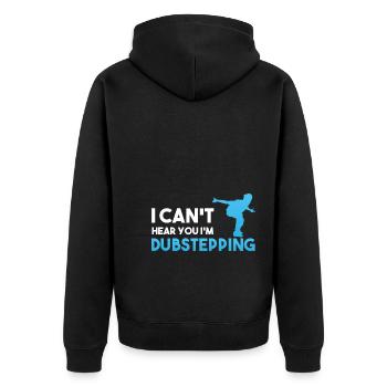 I Can't Hear You I'm Dubstepping Tänzer - Unisex Premium Bio Zip Hoodie - Schwarz - Hinten - Nico (187cm)
