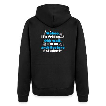 Student Architecture Architect Architectural Studies - Unisex Premium Organic Zip Hoodie - black - Back - Nico (187cm)