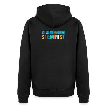 Steminist Frauen Naturwissenschaft Geschenk Spruch - Unisex Premium Bio Zip Hoodie - Schwarz - Hinten - Nico (187cm)