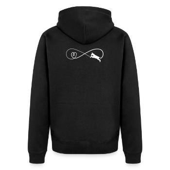 Infant love dogs motif gift - Unisex Premium Organic Zip Hoodie - black - Back - Nico (187cm)