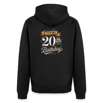 It's my 20th Birthday - Veste à capuche bio Premium Unisexe - noir - Dos - Nico (187cm)