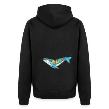 Schöner Narwhal Meeresbiologe - Unisex Premium Bio Zip Hoodie - Schwarz - Hinten - Nico (187cm)