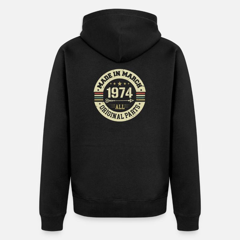 Légendaire depuis mars 1974 - Veste à capuche bio Premium Unisexe - noir