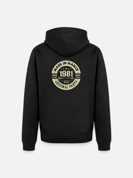 Legendary since March 1981 - Unisex Premium Organic Zip Hoodie - black