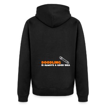Kritzelnder Liebhaber Bleistiftkünstler - Unisex Premium Bio Zip Hoodie - Schwarz - Hinten - Nico (187cm)