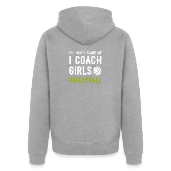 Tu ne me fais pas peur I entraîneur de volley-ball pour filles - Veste à capuche bio Premium Unisexe - gris chiné - Dos - Nico (187cm)