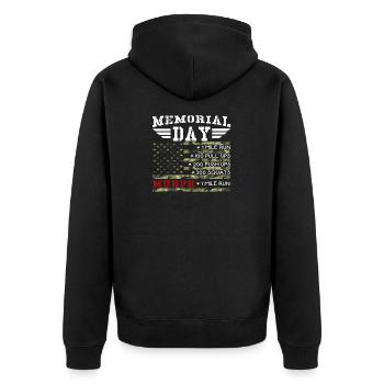 Memorial Day Murph 2019 Séance d'entraînement 19 - Veste à capuche bio Premium Unisexe - noir - Dos - Nico (187cm)