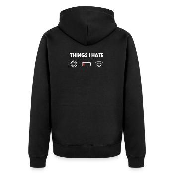 Choses que je déteste TShirt Programmer Gamer - Veste à capuche bio Premium Unisexe - noir - Dos - Nico (187cm)
