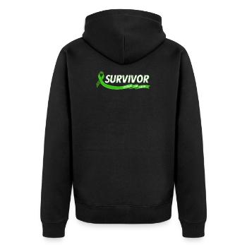 Überlebender stärker erbungsdünner Non-Hodgkin-Lymphom-Krebs - Unisex Premium Bio Zip Hoodie - Schwarz - Hinten - Nico (187cm)