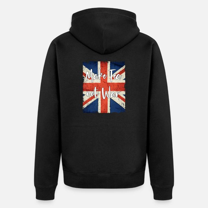 Make Tea not War - Unisex Premium Bio Zip Hoodie - Schwarz
