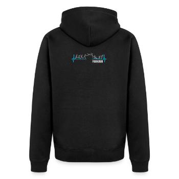 Parkour freerunning heartbeat - Unisex Premium Organic Zip Hoodie - black - Back - Nico (187cm)