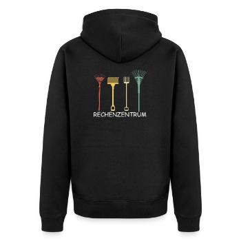 Rechenzentrum Lustiges Rechner Computer EDV Server - Unisex Premium Bio Zip Hoodie - Schwarz - Hinten - Nico (187cm)