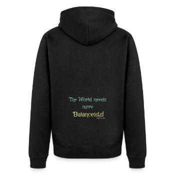 Balancist #1Neu 4 - Unisex Premium Bio Zip Hoodie - Schwarz - Hinten - Nico (187cm)
