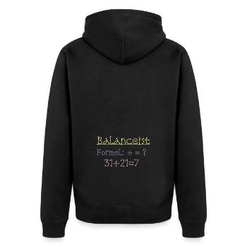 Balancist #1Neu 5 - Unisex Premium Bio Zip Hoodie - Schwarz - Hinten - Nico (187cm)