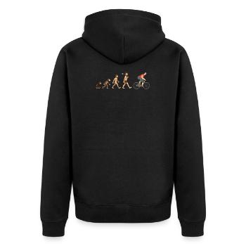 Evolution Radfahrer Fahrradfahrer Bike Geschenk - Unisex Premium Bio Zip Hoodie - Schwarz - Hinten - Nico (187cm)