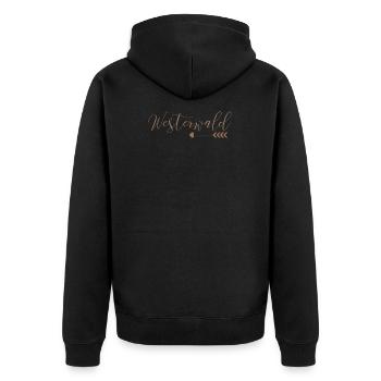 Westerwald - Unisex Premium Bio Zip Hoodie - Schwarz - Hinten - Nico (187cm)