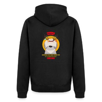 Merry christmas happy holidays gift deer - Unisex Premium Bio Zip Hoodie - Schwarz - Hinten - Nico (187cm)