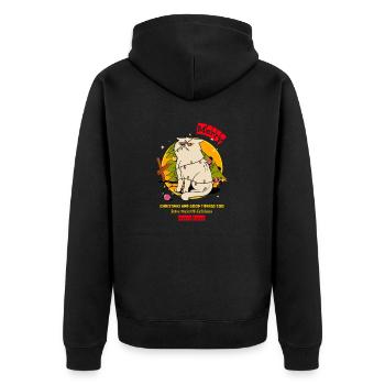 Merry christmas happy holidays gift - Unisex Premium Bio Zip Hoodie - Schwarz - Hinten - Nico (187cm)