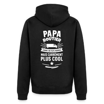 Papa routier – plus cool qu’un papa normal - Veste à capuche bio Premium Unisexe - noir - Dos - Nico (187cm)