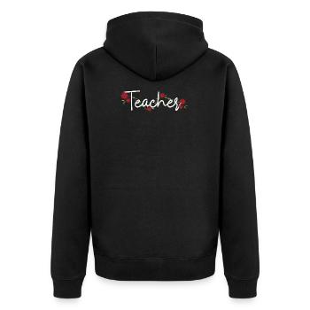 String of Lights Teacher Christmas - Unisex Premium Organic Zip Hoodie - black - Back - Nico (187cm)