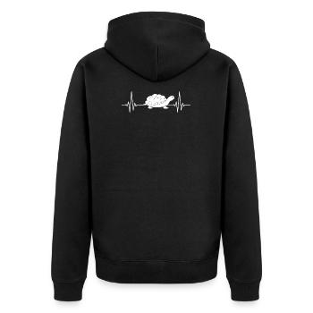 Turtle Turtle - Unisex Premium Organic Zip Hoodie - black - Back - Nico (187cm)