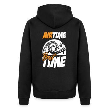 Airtime Is Best Time Roller Coaster - Unisex Premium Organic Zip Hoodie - black - Back - Nico (187cm)