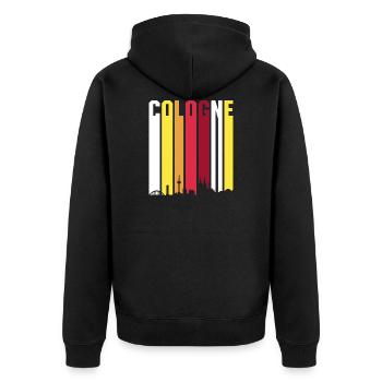Retro Cologne Cologne Skyline cadeau - Veste à capuche bio Premium Unisexe - noir - Dos - Nico (187cm)