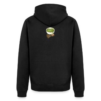Cérémonie matcha, thé vert, poudre - Veste à capuche bio Premium Unisexe - noir - Dos - Nico (187cm)