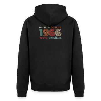 1966 Année de naissance Vintage - Veste à capuche bio Premium Unisexe - noir - Dos - Nico (187cm)