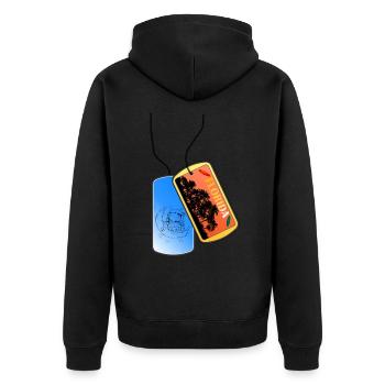 Erkennungsmarke FLORIDA Astronaut Strand Space - Unisex Premium Bio Zip Hoodie - Schwarz - Hinten - Nico (187cm)