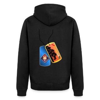 Erkennungsmarke FLORIDA Wappen Astronaut Space - Unisex Premium Bio Zip Hoodie - Schwarz - Hinten - Nico (187cm)