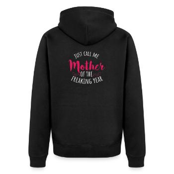 Mutter des verdammten Jahres Muttertag Geschenk - Unisex Premium Bio Zip Hoodie - Schwarz - Hinten - Nico (187cm)
