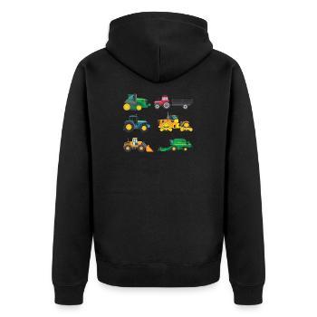 Tracteurs tracteurs agriculteurs agriculteurs enfants cadeau - Veste à capuche bio Premium Unisexe - noir - Dos - Nico (187cm)