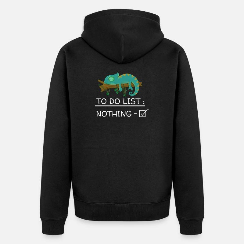 Chamäleon - To-Do-Liste - Unisex Premium Bio Zip Hoodie - Schwarz