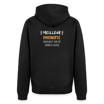 Souvent imité jamais égalé meilleur pisciniste - Veste à capuche bio Premium Unisexe - noir - Dos - Nico (187cm)