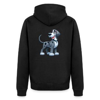 Deutsche Dogge 2 - Unisex Premium Bio Zip Hoodie - Schwarz - Hinten - Nico (187cm)
