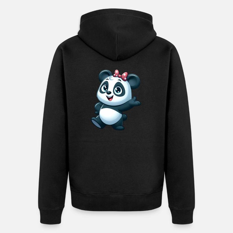 Panda 5 - Unisex Premium Bio Zip Hoodie - Schwarz