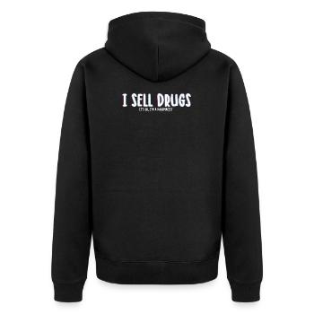 Apotheker Geschenke | Pharmazie Pharmazeuten Beruf - Unisex Premium Bio Zip Hoodie - Schwarz - Hinten - Nico (187cm)