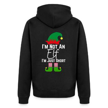 Im Not An Elf Familie Weihnachten Pjs Matching Män - Unisex Premium Bio Zip Hoodie - Schwarz - Hinten - Nico (187cm)