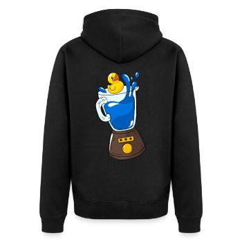Blender Duck - Unisex Premium Organic Zip Hoodie - black - Back - Nico (187cm)
