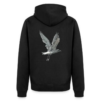Les mouettes peuvent voler pendant des heures - Veste à capuche bio Premium Unisexe - noir - Dos - Nico (187cm)