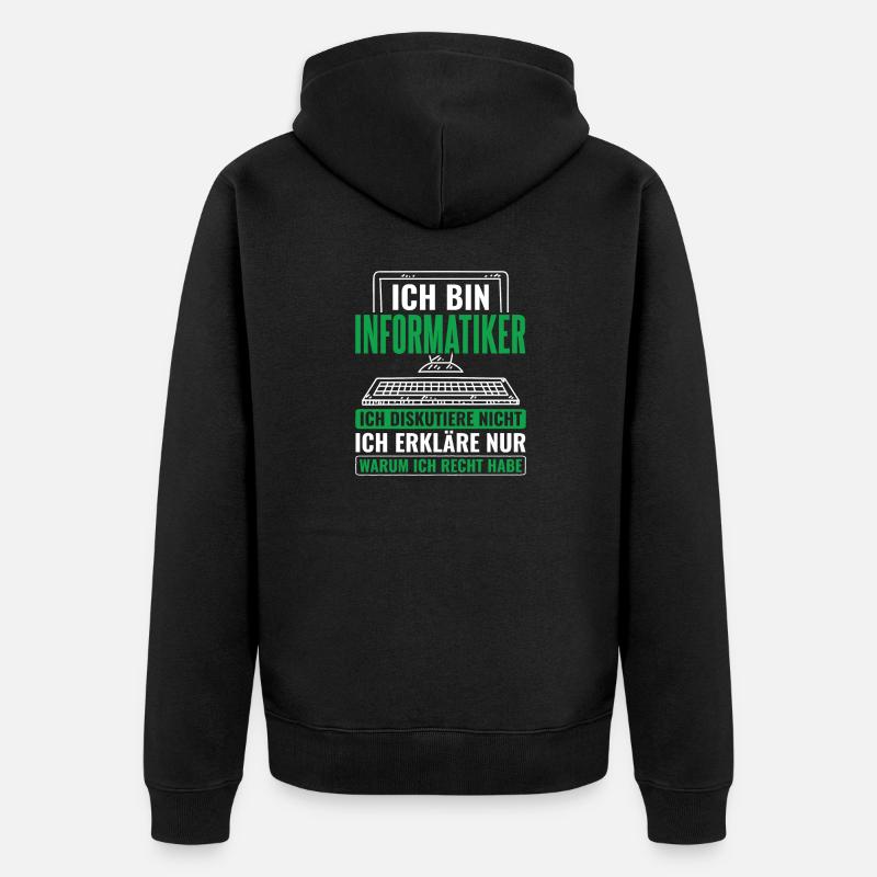 Informatik Informatiker Programmierer - Unisex Premium Bio Zip Hoodie - Schwarz