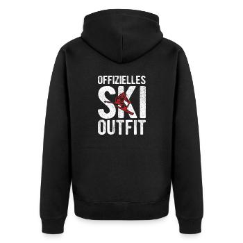 Offizielles Ski Outfit Berge Ski - Unisex Premium Bio Zip Hoodie - Schwarz - Hinten - Nico (187cm)