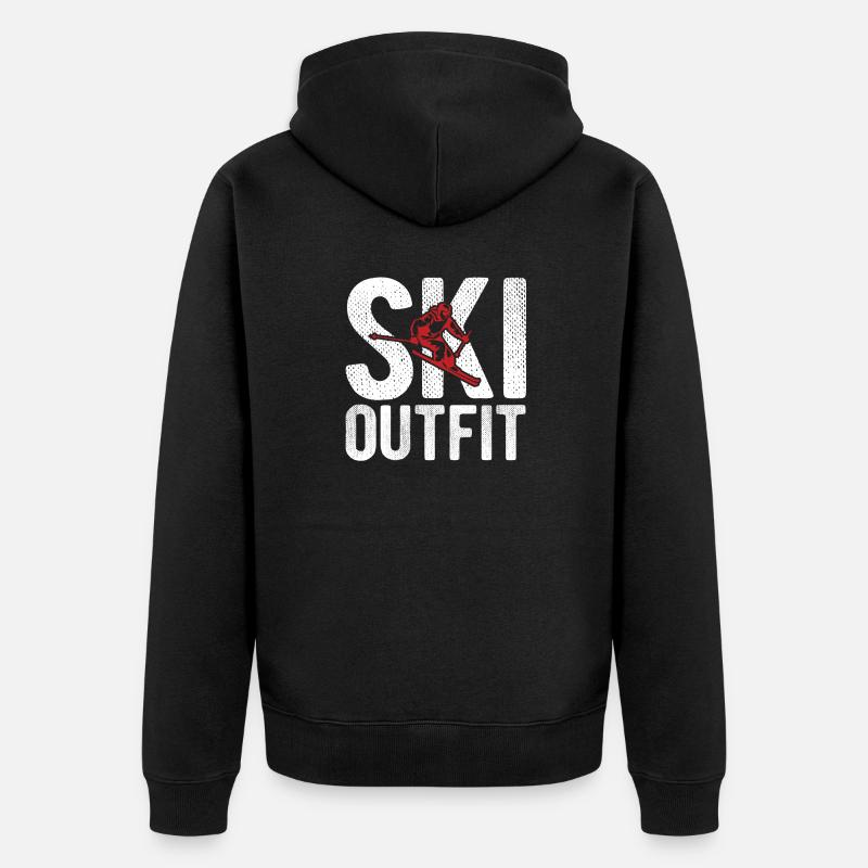 Ski Gift - Unisex Premium Bio Zip Hoodie - Schwarz