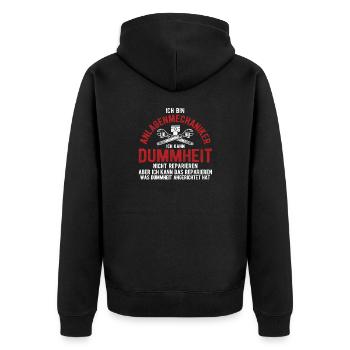 Anlagenmechaniker Geschenkidee - Unisex Premium Bio Zip Hoodie - Schwarz - Hinten - Nico (187cm)