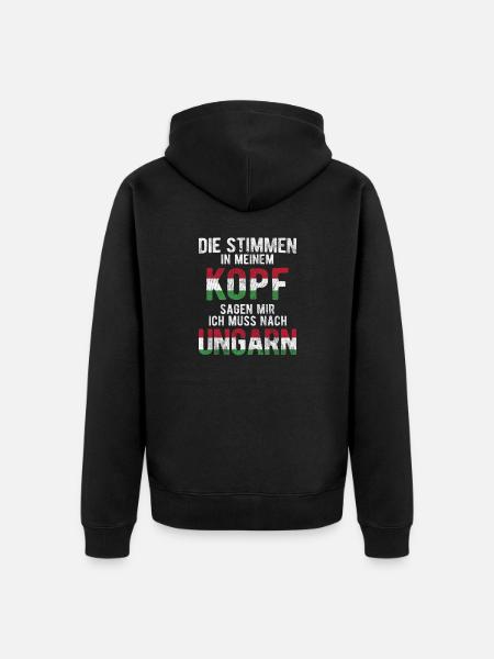 Ungarn Flagge - Unisex Premium Bio Zip Hoodie - Schwarz