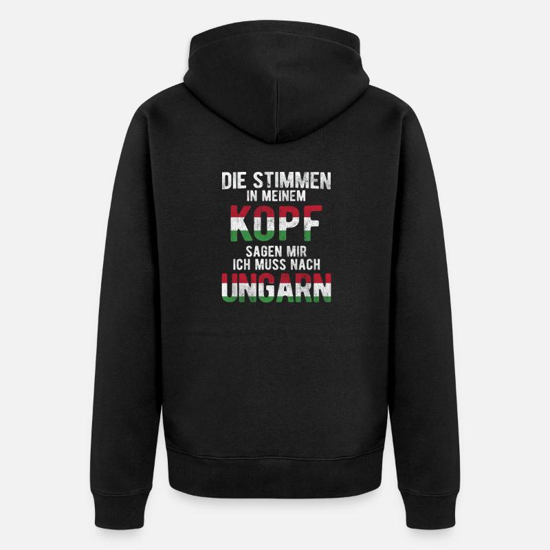 Ungarn Flagge - Unisex Premium Bio Zip Hoodie - Schwarz