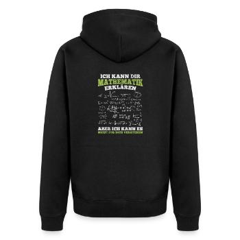 Mathematiker Mathematik Lehrer - Unisex Premium Bio Zip Hoodie - Schwarz - Hinten - Nico (187cm)